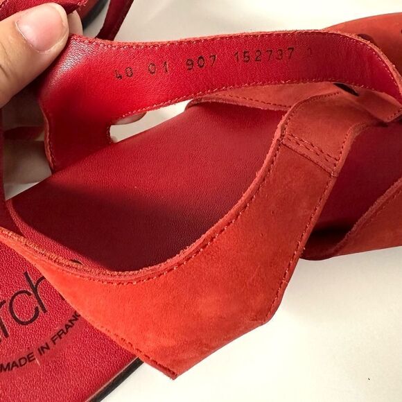 Arche Open Toe Slingback Wedge Red Sandals Size 40 - Picture 6 of 13